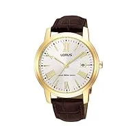 lorus - rxh68ex9 - montre homme - quartz - analogique - bracelet cuir marron