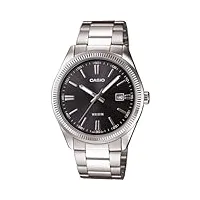 casio - mtp-1302d-1a1 - classic - montre homme - quartz analogique - cadran noir - bracelet acier gris