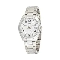 casio - mtp-1302d-7b - classic - montre homme - quartz analogique - cadran blanc - bracelet acier gris