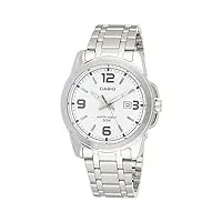 casio - mtp-1314d-7a - classic - montre homme - quartz analogique - cadran blanc - bracelet acier gris