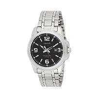 casio - mtp-1314d-1a - classic - montre homme - quartz analogique - cadran noir - bracelet acier gris