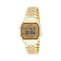 casio - la680wga-9d - vintage - montre femme - quartz digital - cadran lcd - bracelet acier plaqué doré