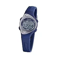 time force tf-3184b03 montre à affichage numérique pour femme avec bracelet en caoutchouc/fonction d'alarme/chronographe/rétroéclairage étanche à l'eau bleu