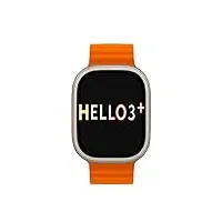 ruqiu montre intelligente hello watch 3 + plus 2024 ultra de 49 mm aomled avec écran nfc gps tracker fréquence cardiaque boussole (orange)