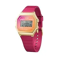 ice-watch - ice digit retro fuschia sunkissed - montre rose pour femme avec bracelet en plastique - 022719 (small)